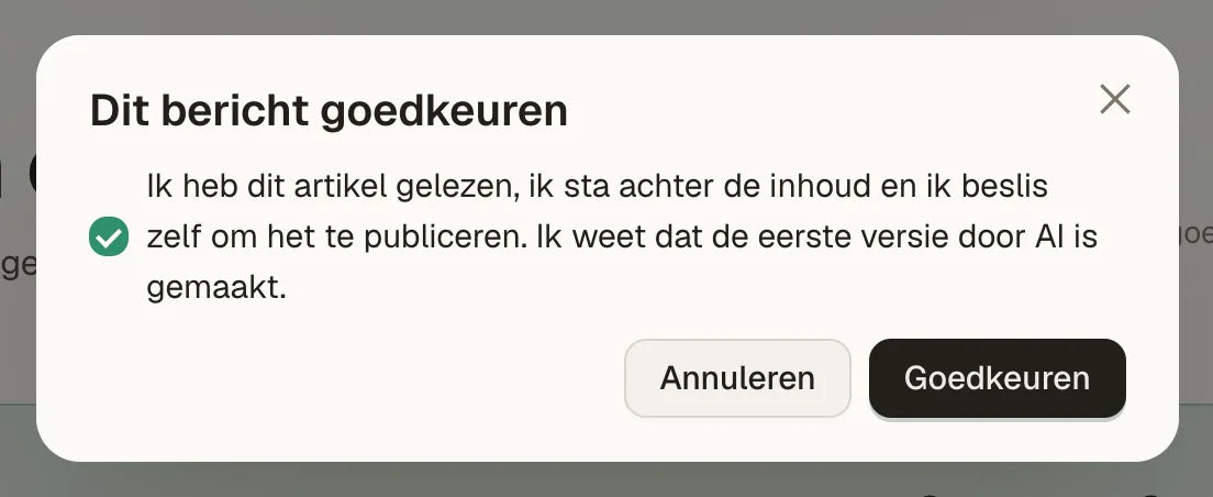Bericht goedkeuren