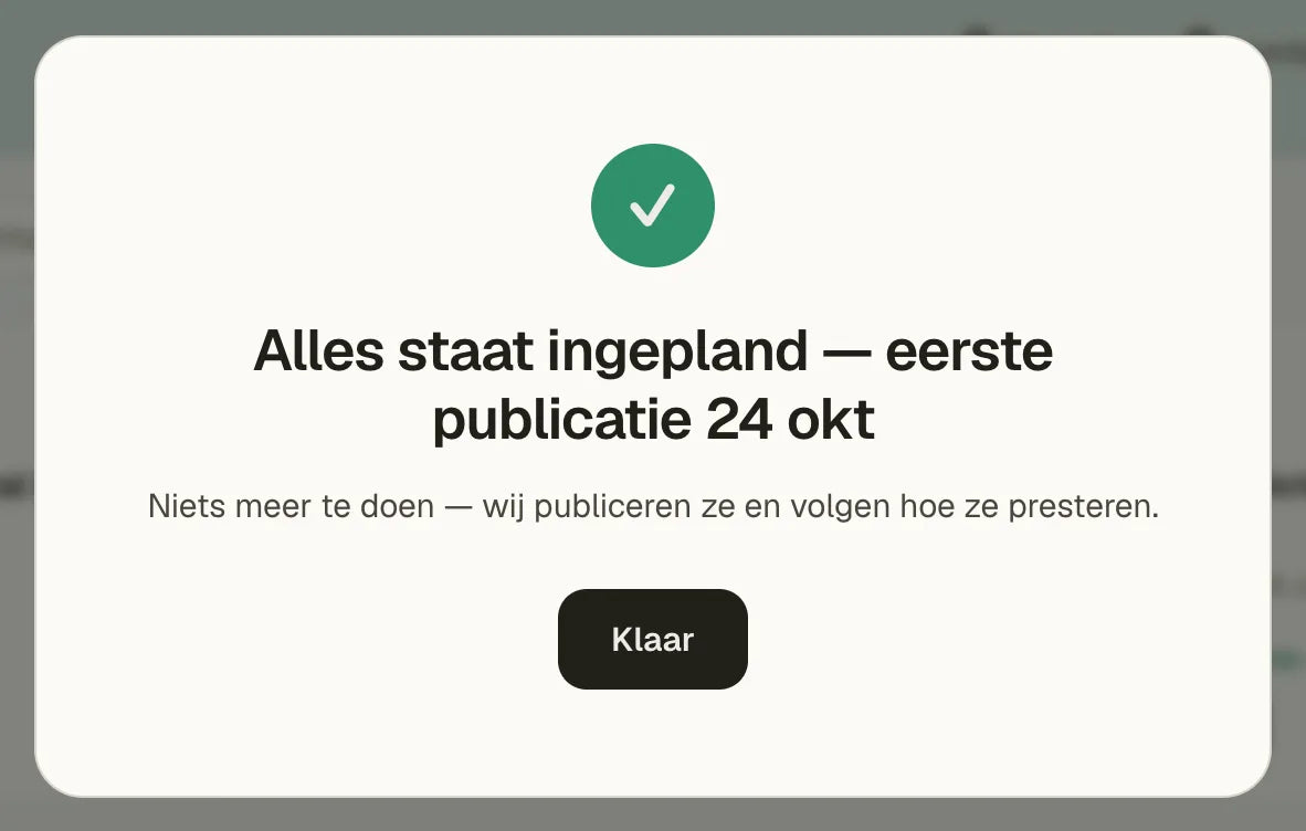 Alles staat ingepland