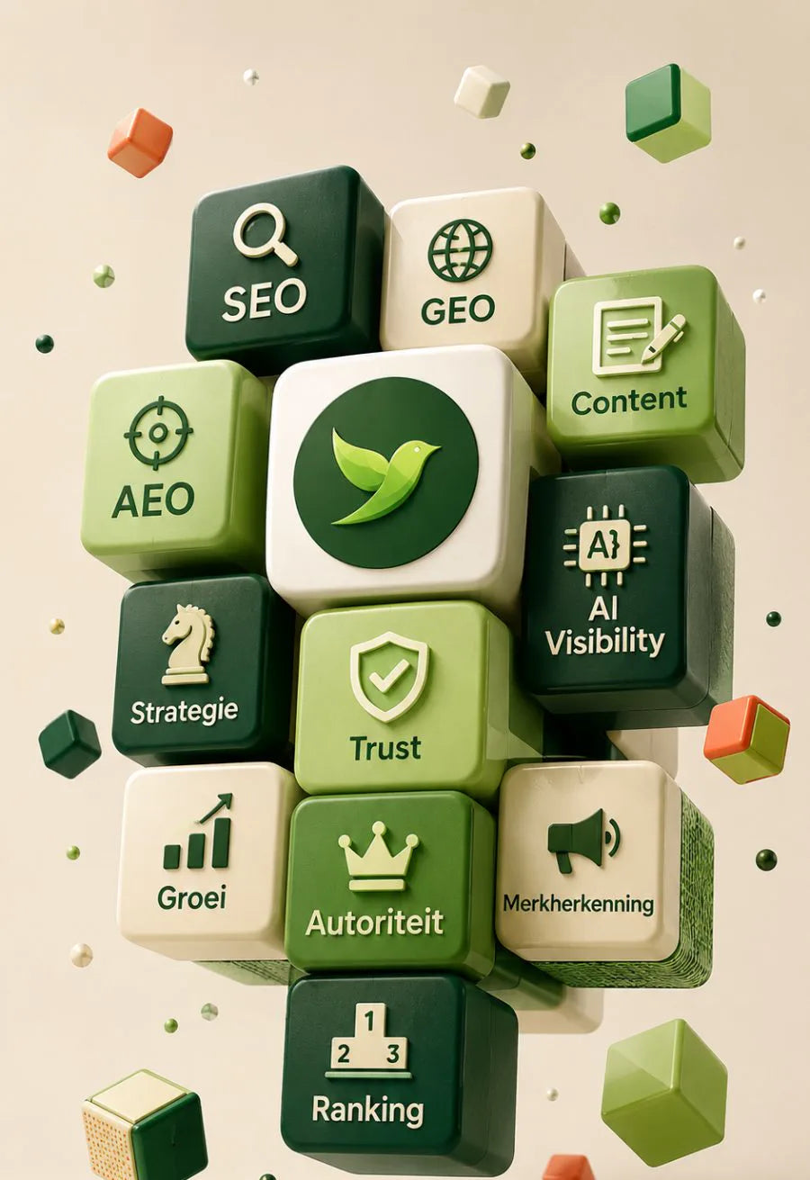 Blokken met SEO, GEO en AEO